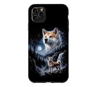 Chien rétro Akita Howling At The Moon années 90 Bootleg Meme Coque pour iPhone 11 Pro Max