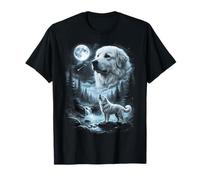 Chien rétro des années 90 de Great Pyrenees Howling to The Moon T-Shirt