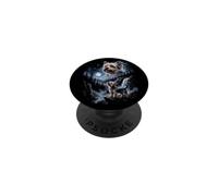 Chien rétro Yorkshire Howling At Moon années 90 Bootleg Meme Puppy Dog PopSockets PopGrip Adhésif