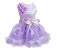 Chien Robe Luxe Chiot Jupe Vêtements Princesse Robes Mariage Robe de Soirée Tutu Jupe Rose Fleur Bowknot Robe pour Petit Chien Fille