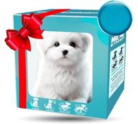 Chien Robot amélioré, Nouveau Chiot Robot réaliste - Agit comme Un Vrai Chiot - Marche, aboie, remue la Queue, s'assoit, Court, Animal de Compagnie électronique avec boîte Cadeau White