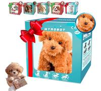 Chien Robot interactif - Chiot Robot IA réaliste Qui Marche, aboie et remue la Queue, Plusieurs Styles adorables, Compagnon sûr et engageant pour Tous Les âges. F