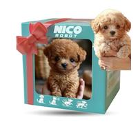 Chien Robot Nico, Chiens Robots IA Réalistes, Chiot Robot Qui Agit comme Un Vrai Chien, Chiens en Peluche électroniques Interactifs pour S'asseoir, Aboyer, Marcher Et Courir Brown