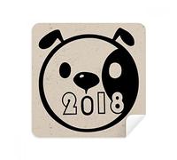 Chien Ronde Happy New Year 2018 Lunettes Chiffon de Nettoyage Nettoyant pour écran de téléphone en Daim Tissu 2 pcs