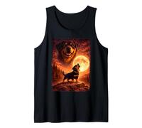 Chien Rottweiler Mystique Vintage Howling to The Moon Débardeur