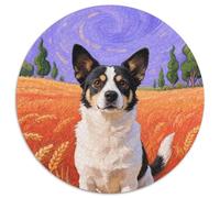 Chien Rural Chinois Puzzle 1000 Pièces Jeu Cadeau Unique Animal de Compagnie Chien Puzzle Ronds DIY pour Adultes Et Enfants1000pcs (67.5x67.5cm)