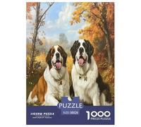 Chien Saint-Bernard | Chien d'automne Puzzle 1000 Pièces, Défi Difficile Jouet Interactif pour Adultes Et Enfants Jeu Éducatif Décor Mural & Cadeau Moderne 38x26cm/1000pcs