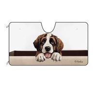 Chien Saint-Bernard Couverture Pare-Brise Voiture Pliable Pare-Soleils Intérieur Intérieur La Protection Protecteur De Pare-Brise Universelle pour Été Auto Camion M