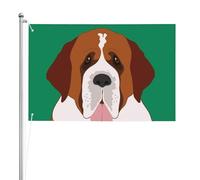 Chien Saint-Bernard,Drapeau de jardin, bannière décorative, drapeau double face, 2 x 3 pieds, pour extérieur et intérieur