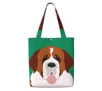 Chien Saint-Bernard,Sacs d'épicerie réutilisables, sacs fourre-tout de grande capacité, sac à bandoulière en toile