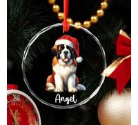 Chien Saint-Bernard Sapin Décoration D'Ornement De Noël avec Ficelle Christmas Hanging Verre Décoration De Noël À Suspendre