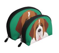 Chien Saint-Bernard, Trousse de Maquillage Coquille Femme Petit Porte-Monnaie Trousse de Toilette Trousse à cosmétiques 2 pièces