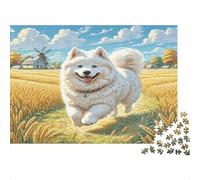Chien samoyède Puzzle Adulte 1000 Pièces Éducatif Challenge Toy Artisanat Cadeau Famille Décoration Intérieure Adultes & Enfants des 14 Ans 1000pcs (75x50cm)