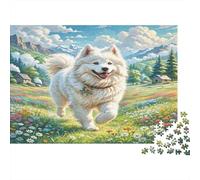Chien samoyède Puzzles pour Adultes 1000 Pièces Jeu Éducatif Jouets Défi Artisanat Cadeau Famille Décoration Intérieure Adultes & Enfants des 14 Ans 1000pcs (75x50cm)
