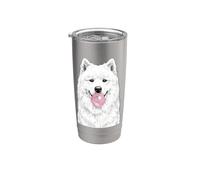 Chien samoyède soufflant des bulles de chewing-gum mignon animal de compagnie Gobelet isotherme en acier inoxydable double paroi