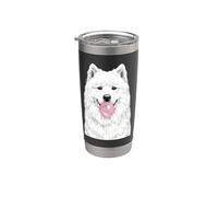 Chien samoyède soufflant des bulles de chewing-gum mignon animal de compagnie Gobelet isotherme en acier inoxydable double paroi