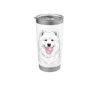 Chien samoyède soufflant des bulles de chewing-gum mignon animal de compagnie Gobelet isotherme en acier inoxydable double paroi