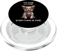 Chien Sarcastique drôle It's Fine I'm Fine Everything is Fine PopSockets PopGrip pour MagSafe