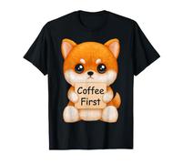 Chien Shiba Inu avec Premier Signe de café T-Shirt