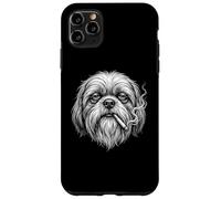 Chien Shih Tzu drôle fumant Une Cigarette Brainrot Meme Dad Coque pour iPhone 11 Pro Max