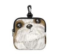 Chien Shih Tzu Mignon,Pochette de Rangement carrée à Fermeture éclair, Porte-Monnaie en néoprène, Petit Portefeuille, Pochette à Monnaie, Porte-Monnaie