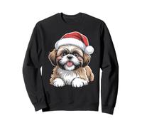 Chien Shin Tzu Portant Un Chapeau de Père Noël Sweatshirt