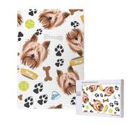 Chien Souriant Yorkshire Terrier,Puzzle Familial en Bois de 1 000 pièces pour Adultes et Adolescents
