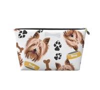 Chien Souriant Yorkshire Terrier, Trousse de Toilette Trousse de Maquillage Sac à cosmétiques Trousse de Toilette de Voyage Portable