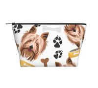Chien Souriant Yorkshire Terrier, Trousse de Toilette Trousse de Maquillage Sac à cosmétiques Trousse de Toilette de Voyage Portable