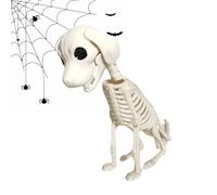 Chien squelette d'Halloween - Sculpture en os fabriquée, accessoire décoratif, statue décorative réaliste inspirée des os, modèle de table debout | Décoration festive pour bureaux, porche, étagère che