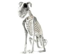 Chien squelette d'Halloween | Statue animal effrayant | Figurine de chien assis effrayant squelette pour la maison, collection, maison hantée, fête, décoration saisonnière, intérieur extérieur