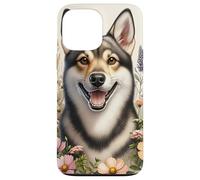 Chien suédois Vallhund Fleurs sauvages d'été Coque pour iPhone 13 Pro Max