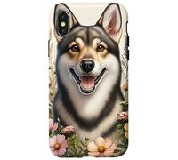 Chien suédois Vallhund Fleurs sauvages d'été Coque pour iPhone X/XS