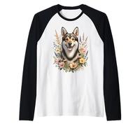 Chien suédois Vallhund Fleurs sauvages d'été Manche Raglan
