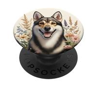 Chien suédois Vallhund Fleurs sauvages d'été PopSockets PopGrip Adhésif