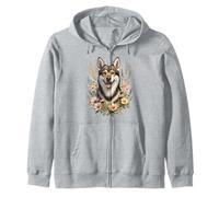 Chien suédois Vallhund Fleurs sauvages d'été Sweat à Capuche