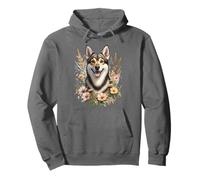 Chien suédois Vallhund Fleurs sauvages d'été Sweat à Capuche