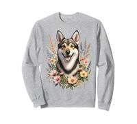 Chien suédois Vallhund Fleurs sauvages d'été Sweatshirt