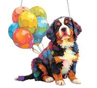 Chien Sun Catcher Acrylique vitrail Suspendu Chiot Acrylique fenêtre Decor Suncatcher Golden Retriever teinté Art Panneau Cadeau pour Les Amoureux des Chiens, Fille, Fils