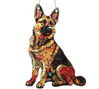 Chien Sun Catcher Acrylique vitrail Suspendu Chiot Acrylique fenêtre Decor Suncatcher Golden Retriever teinté Art Panneau Cadeau pour Les Amoureux des Chiens, Fille, Fils