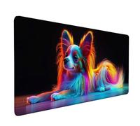 Chien Tapis de Souris XXL 100 x 50 cm, Tapis Souris Couleur sous Main Bureau avec Bords Cousus, Imperméable Mouse Pad Base en Caoutchouc Antidérapant Surface pour Gamer, PC, Cadeau Femme -lsy260342