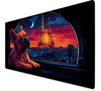 Chien Tapis de Souris XXL 1000 x 500mm, Tapis Souris Tour Eiffel Sous Main Bureau avec 3MM Bords Cousus, Imperméable Mouse Pad Base en Caoutchouc Antidérapant Surface pour Gamer, PC, Cadeau -yym2509I6