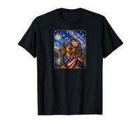 Chien Teckel à Poils Longs Portant des Lunettes Drapeau américain T-Shirt