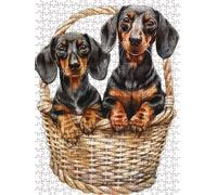 Chien Teckel Animal Puzzle 5000 Pieces, Puzzle Adulte 5000, Impossible Classique Jigsaw, Familial Puzzles Jeu de, Jigsaws en Bois, pour Jeu Éducatif Défi, Décoration Murale Cadeau FNKL5-265
