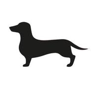 Chien Teckel autocollant sticker adhésif - Taille : 12 cm - Couleur : noir