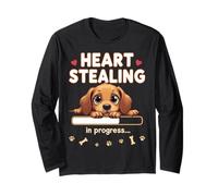 Chien teckel en forme de cœur Cadeau amusant Chiot Wiener Manche Longue