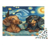 Chien Teckel étoile Art Puzzles pour Adultes sans Poussière,Puzzle d'art Jeu Éducatif Décompression pour Une Activité Zen,Cadeau Fête des Mères/Pères 70x50cm/1000pcs