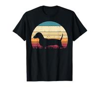 Chien Teckel Sunset Retro Mignon Dachshund Wiener Cadeau T-Shirt