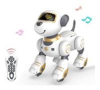 Chien télécommandé animé avec effet sonores et lumineux - Modèle Marcus TechKidz Blanc / Jaune Blanc / Jaune G
