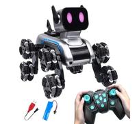 Chien Télécommandé, Robot Chiot Intelligent Jouet, Robot Chiot Intelligent à Huit Roues pour Intérieur et Extérieur, Jeux d'